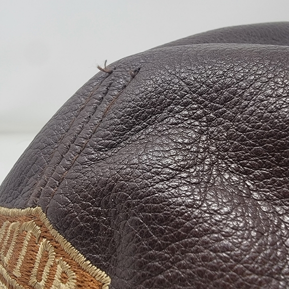 Vintage Harley Davidson Newsboy Cabbie Ivy Cap Brown Genuine Leather Hat S/M - Picture 8 of 14